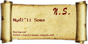 Nyúli Soma névjegykártya